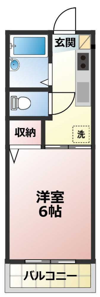 フロントシュラ(1K/2階)の間取り写真
