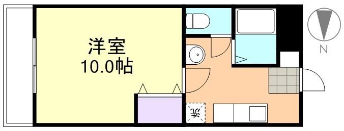 エスポワール(1K/1階)の間取り写真