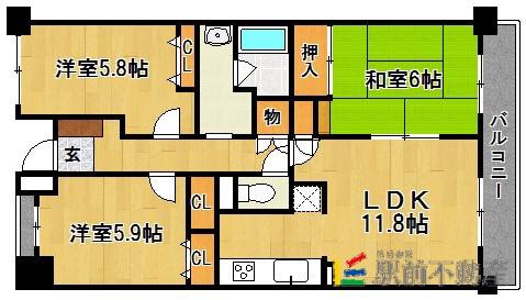 ラ・カーサ290(3LDK/1階)の間取り写真