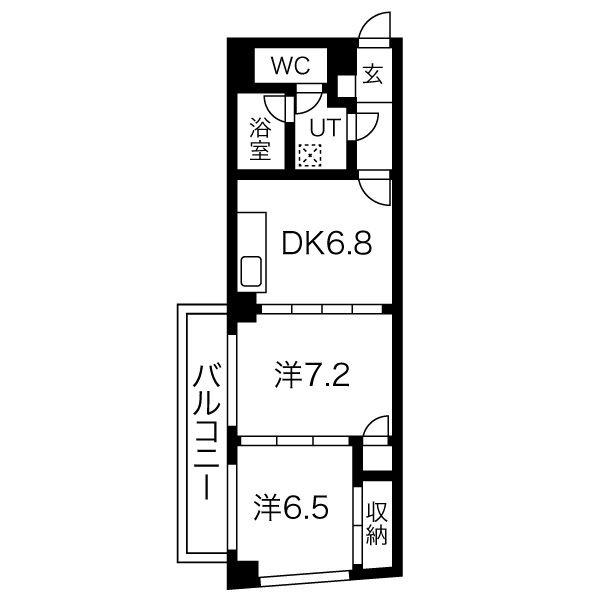 WIN大須(2DK/4階)の間取り写真