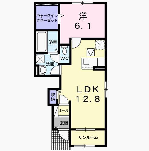 イースタンヒル(1LDK/1階)の間取り写真