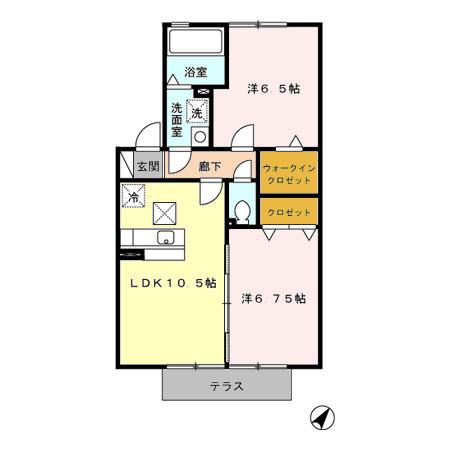 1STプレジオ(2LDK/1階)の間取り写真