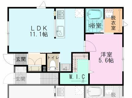 サンパレスマリン千里浜III(1LDK/1階)の間取り写真