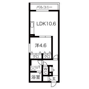 ANECIS広見町(1LDK/2階)の間取り写真