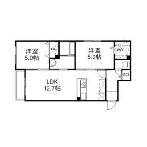 SERAM.円山レジデンス(2LDK/3階)の間取り写真