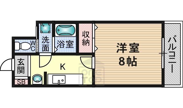 フルハウス(1K/1階)の間取り写真