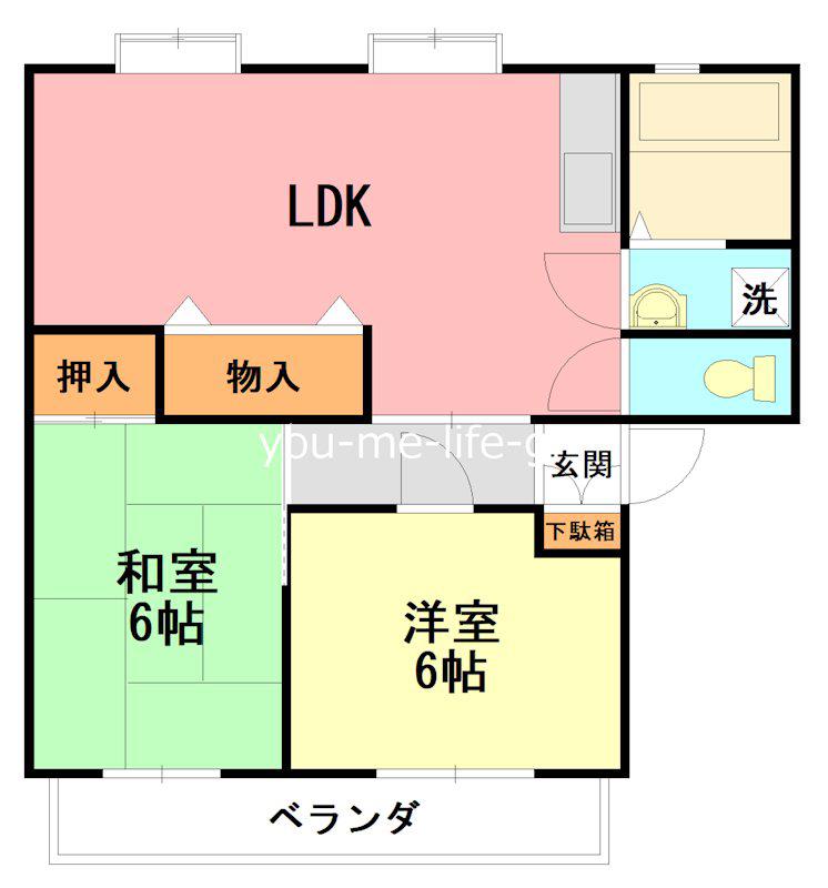 ウィンズ湘南4(2LDK/2階)の間取り写真
