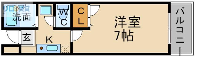 エクセルコート中山(1K/2階)の間取り写真