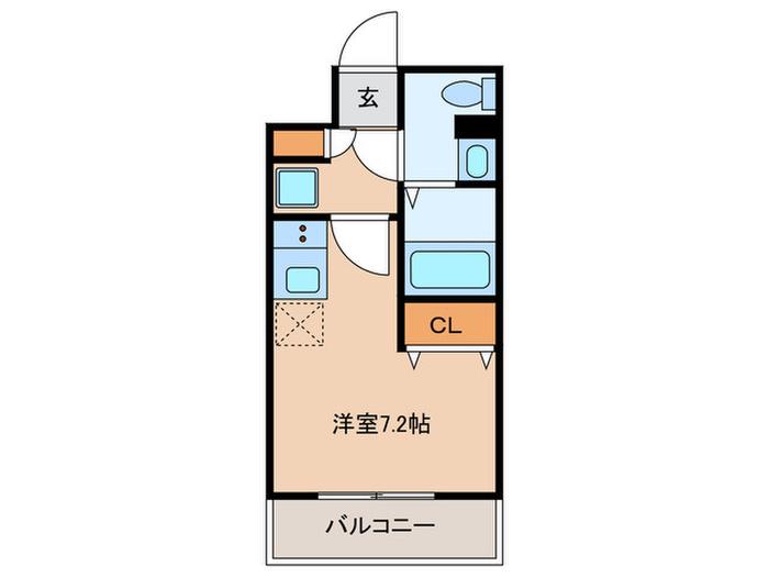 CREVISTA大井町(ワンルーム/5階)の間取り写真