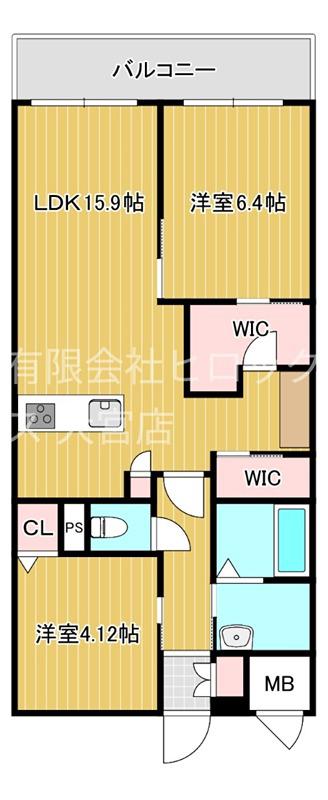 ベルコート大成(2LDK/3階)の間取り写真