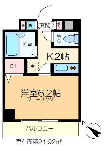 ドルチェ月島・弐番館(1K/9階)の間取り写真