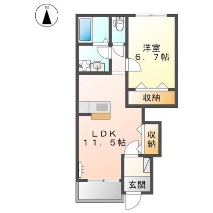 LAULEA (1LDK/1階)の間取り写真