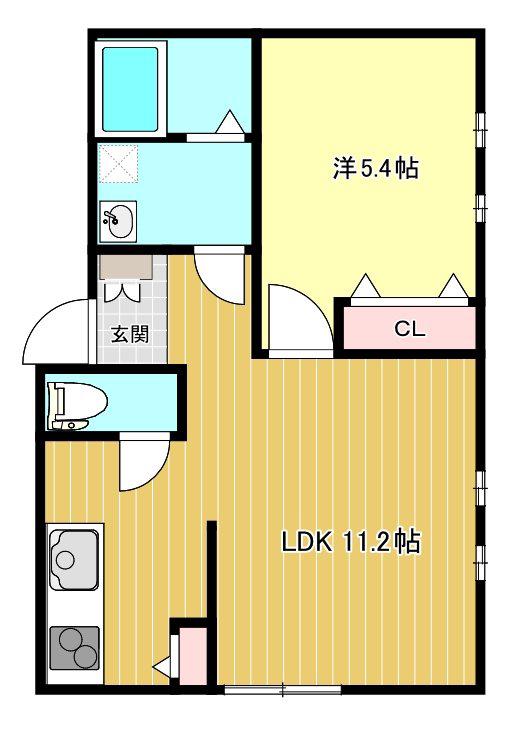 小針藤山NEOMAISON(1LDK/1階)の間取り写真
