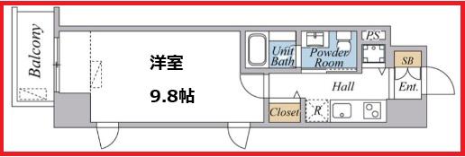 ジョイシティ蔵前(1K/2階)の間取り写真
