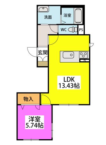 西鉄天神大牟田線 春日原駅 徒歩7分 3階建 築10年(1LDK/1階)の間取り写真