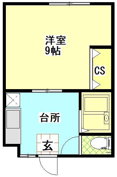 第2木村コーポ(1K/2階)の間取り写真