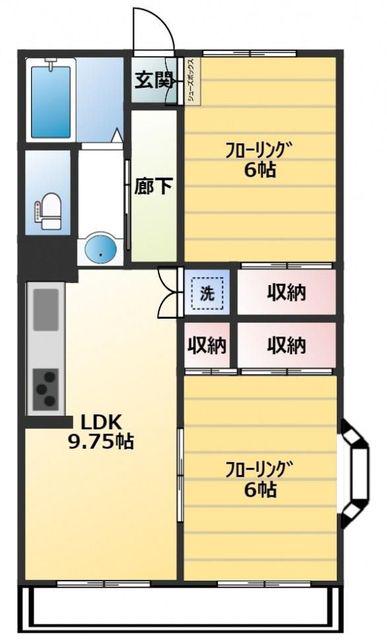 CITY COURT 吉祥寺(2LDK/1階)の間取り写真