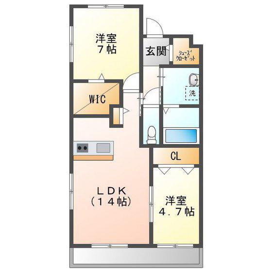 SORTE(2LDK/3階)の間取り写真