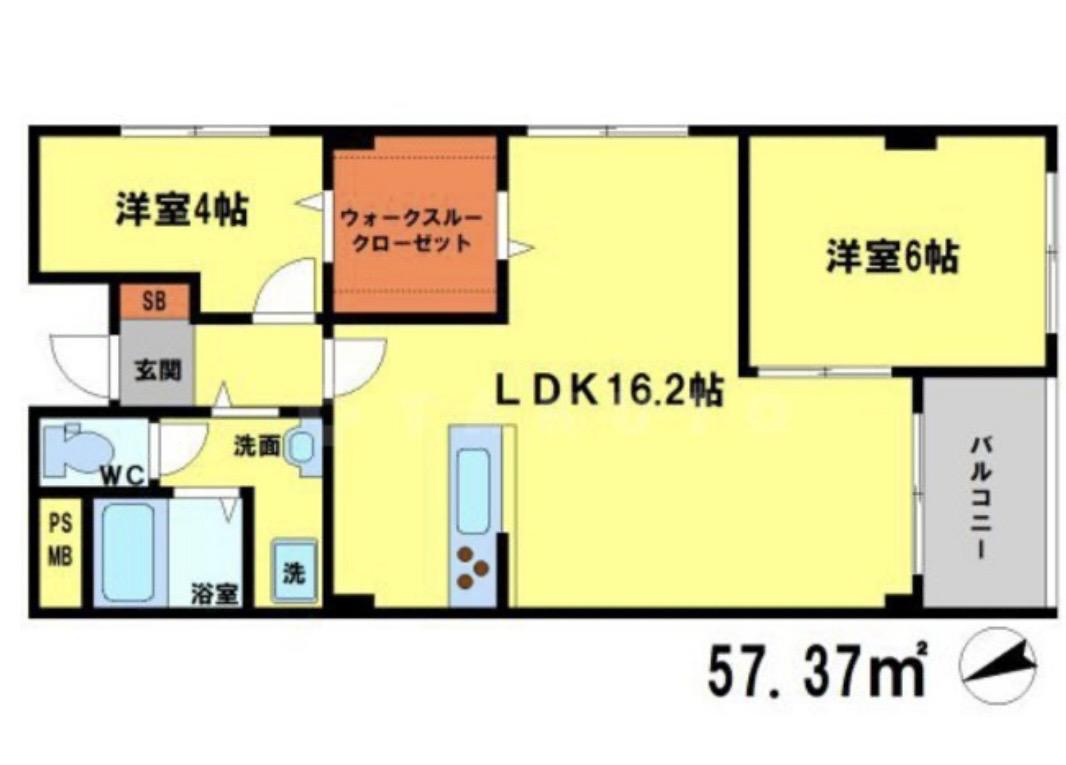 千里坂ノ木ハイツ(2LDK/2階)の間取り写真