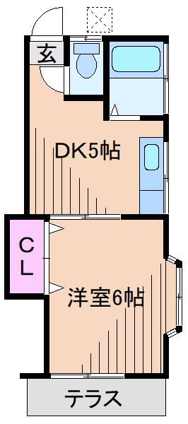 中川ハイツ(1DK/1階)の間取り写真