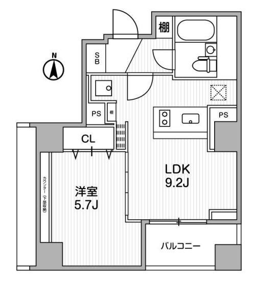LIGHTHOUSE西新宿(1LDK/8階)の間取り写真