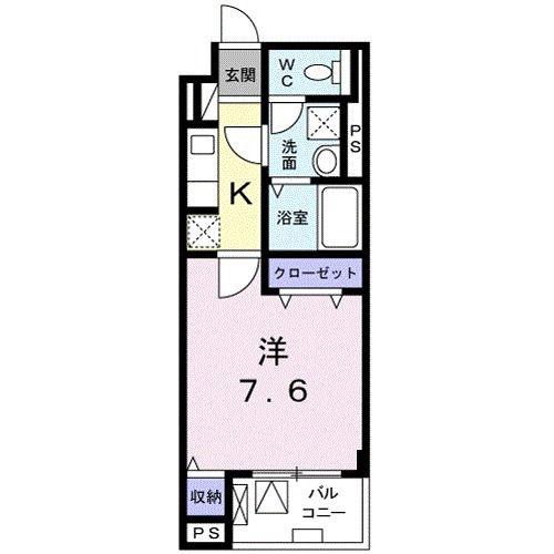 グランソレイユ(1K/3階)の間取り写真