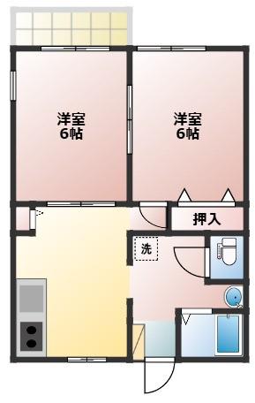 ガーデンシティ(2DK/2階)の間取り写真