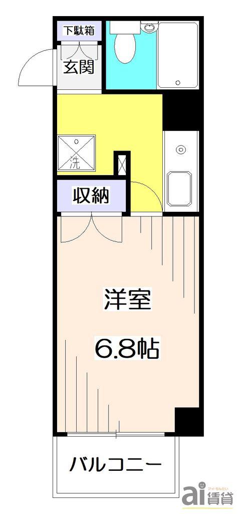 マイルストン東久留米(1K/2階)の間取り写真