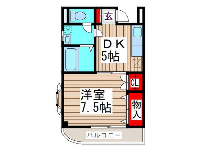 さくらマンション(1DK/7階)の間取り写真