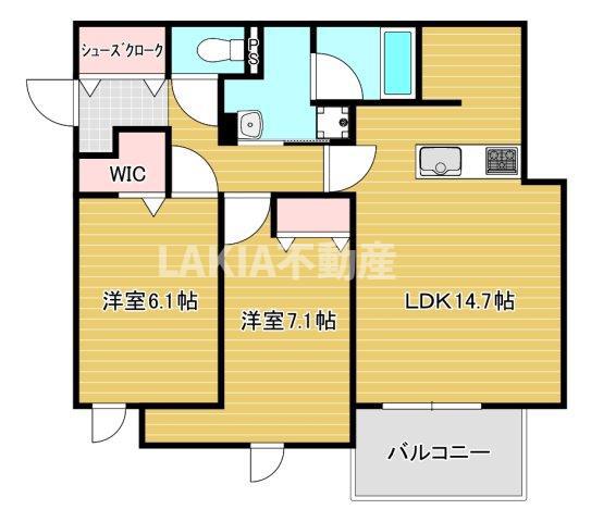 グリーン コート 杭全III(2LDK/1階)の間取り写真