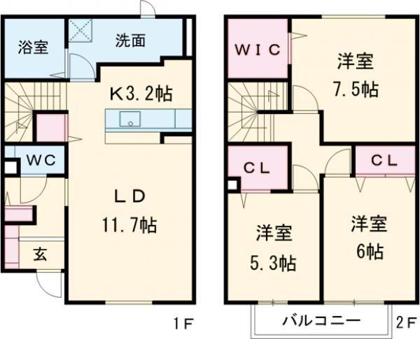 CLARIS SUMIYOSHI A(3LDK/1階)の間取り写真