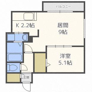 グランカルムN20(1LDK/3階)の間取り写真