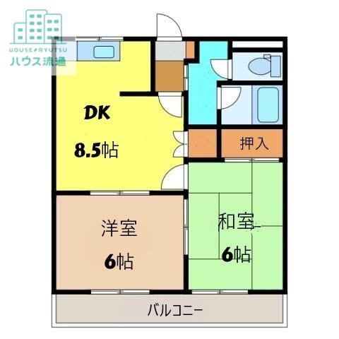 スマイルコーポ(2DK/2階)の間取り写真