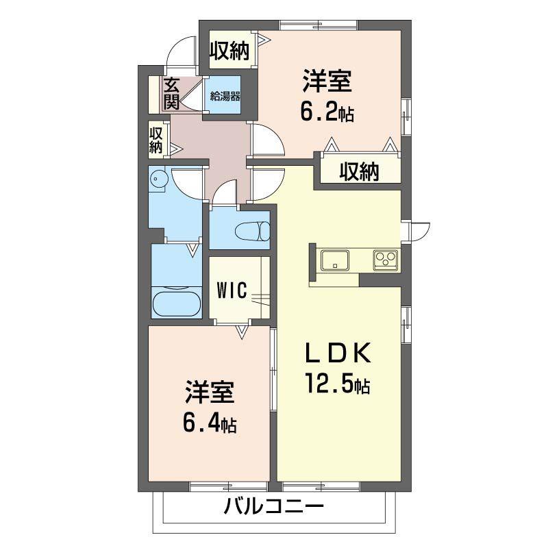 シャーメゾン横浜弐番館(2LDK/2階)の間取り写真