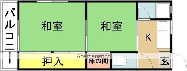 福富アパート(2K/2階)の間取り写真