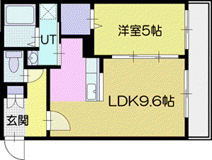 エルプレシア栄恵町(1LDK/2階)の間取り写真