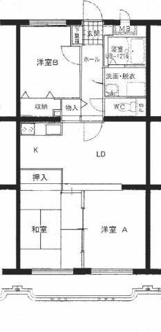 ユーミーハイツ(3LDK/4階)の間取り写真