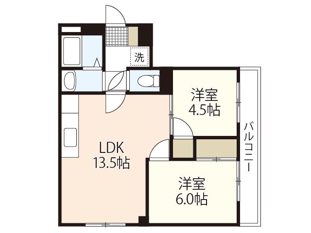 シトラス瀬戸内(2LDK/2階)の間取り写真