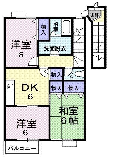 サンエステート(3DK/2階)の間取り写真