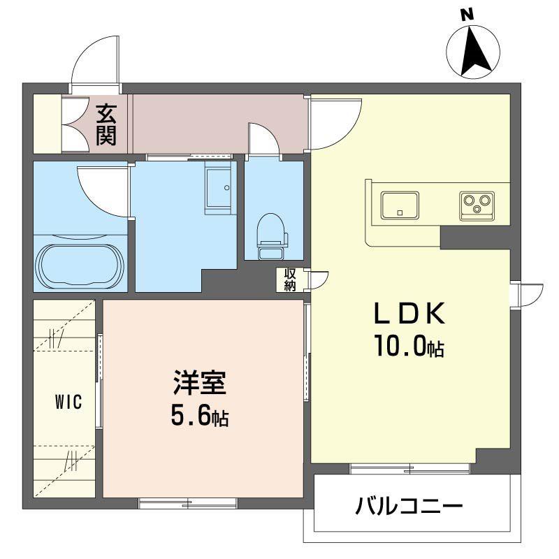 ベルグリシーヌ(1LDK/1階)の間取り写真