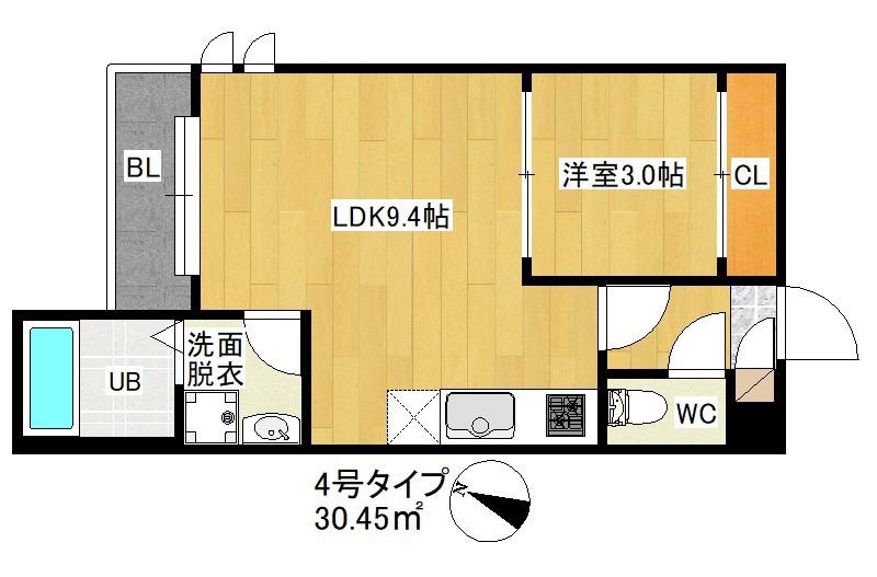 GRANDTIC PERFETTO(1LDK/2階)の間取り写真