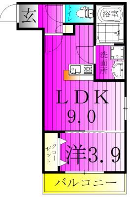 CAVALLO(1LDK/3階)の間取り写真