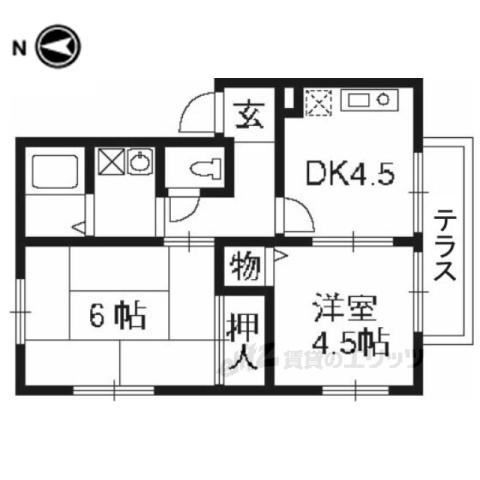 フレグランス西梅津(2DK/2階)の間取り写真