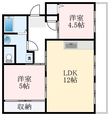 ヴィラナリー千代田 10号棟(2LDK/5階)の間取り写真