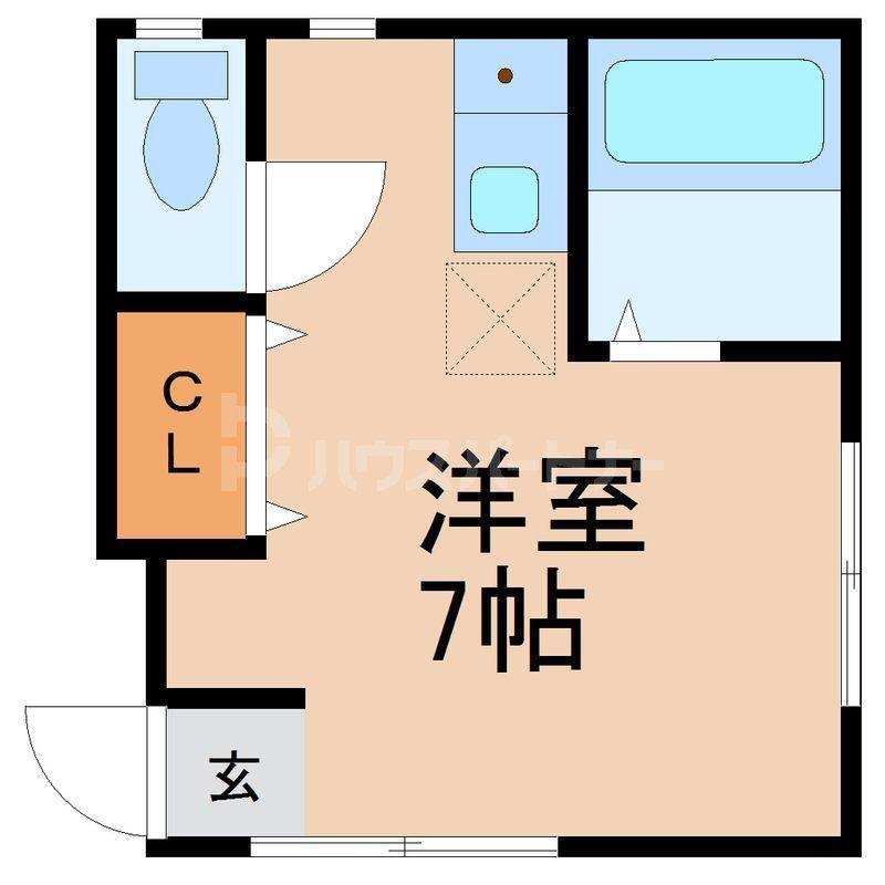 ソレイユワシオ六番館II(ワンルーム/1階)の間取り写真