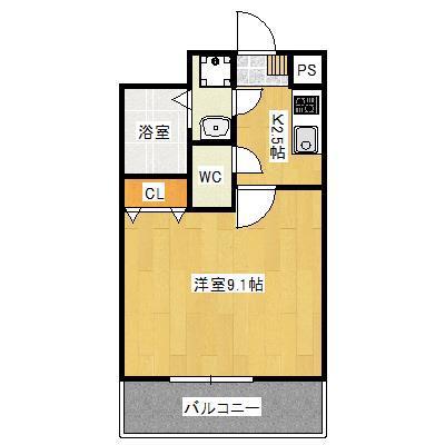 VENT VERT(1K/2階)の間取り写真