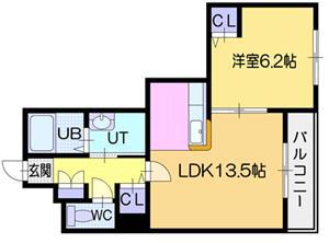ウィングパーク(1LDK/3階)の間取り写真