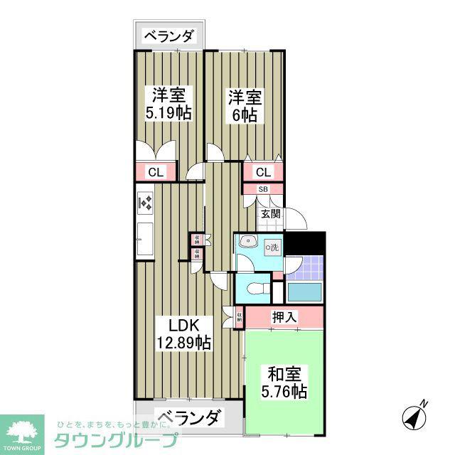 ラレーブ八千代台(3SDK/1階)の間取り写真