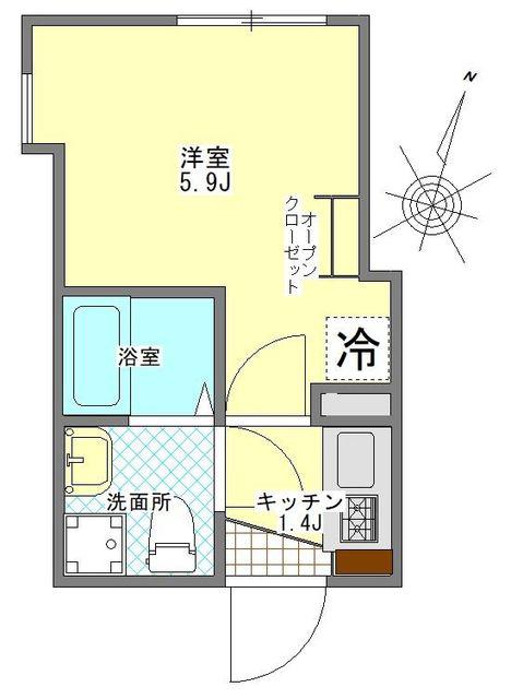 VIETA光が丘(1K/2階)の間取り写真