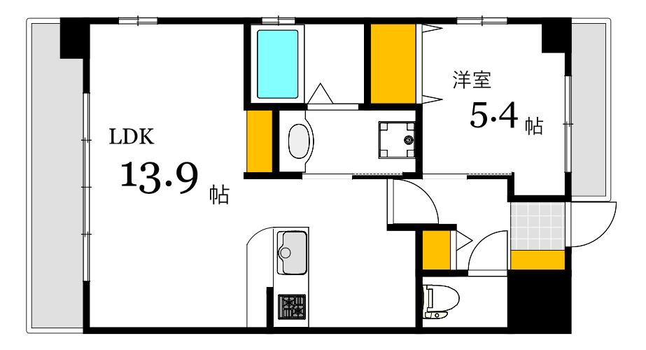 RIVIERE段原(1LDK/3階)の間取り写真